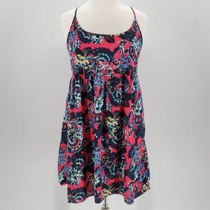 Roxy Open Back Island Floral Printed Flowy Mini Dress Size Small
